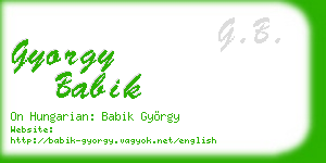 gyorgy babik business card