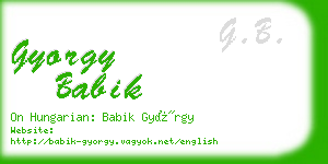 gyorgy babik business card